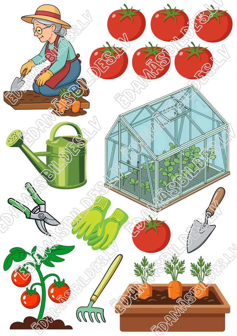 Cukura papīrs ar apdruku "Sakņu dārzs" 