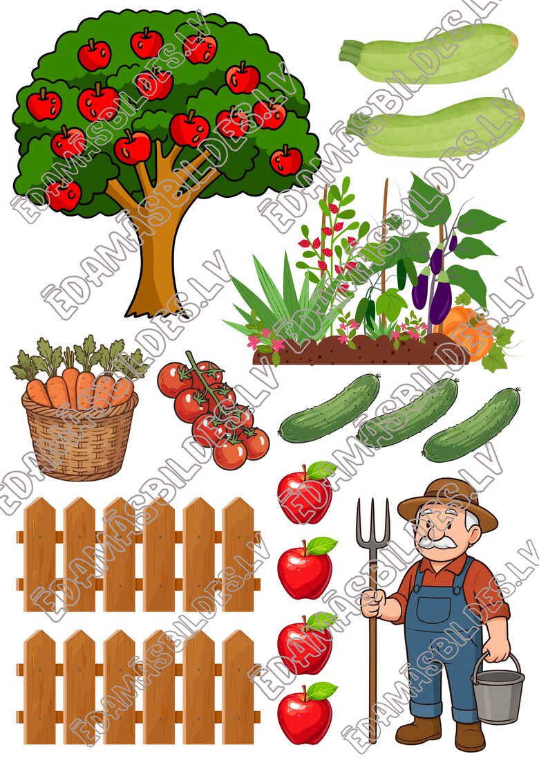 Cukura papīrs ar apdruku "Sakņu dārzs" 2