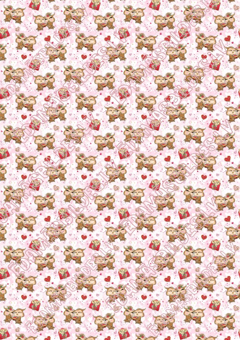 Chocolate Transfer Sheets "Valentine's Day Nr1" ar apdruku