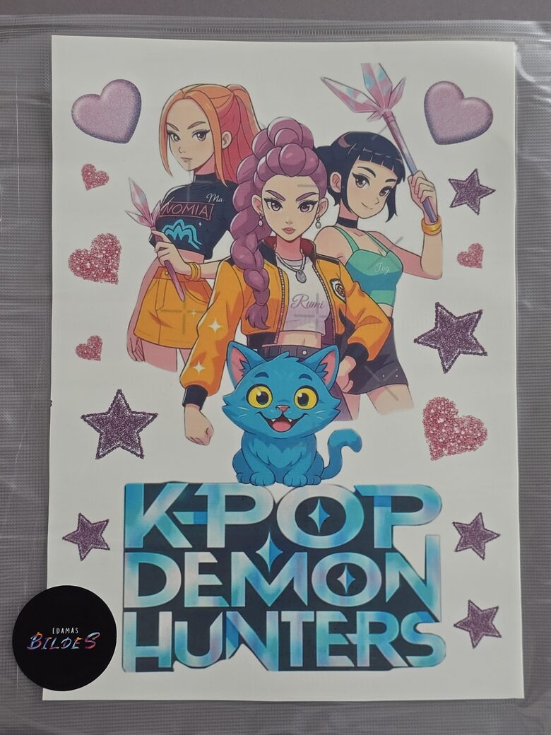 "Huntrix", paraugs, cukura papīrs ar apdruku