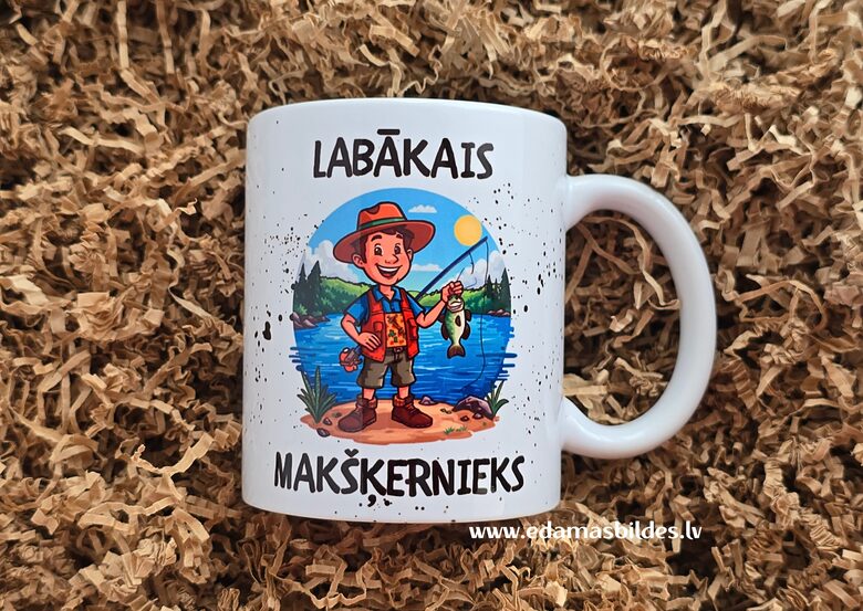Keramikas krūze "Labākais makšķernieks"