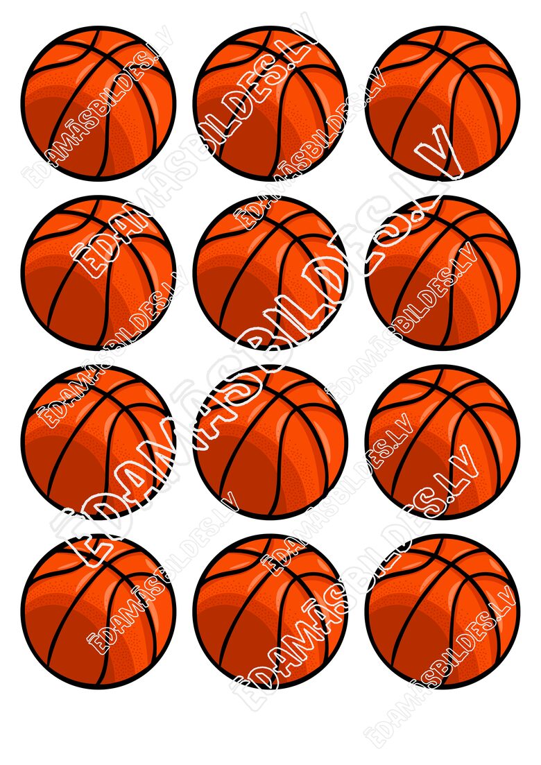 Cukura papīrs ar apdruku " Basketbola bumba", 6 cm