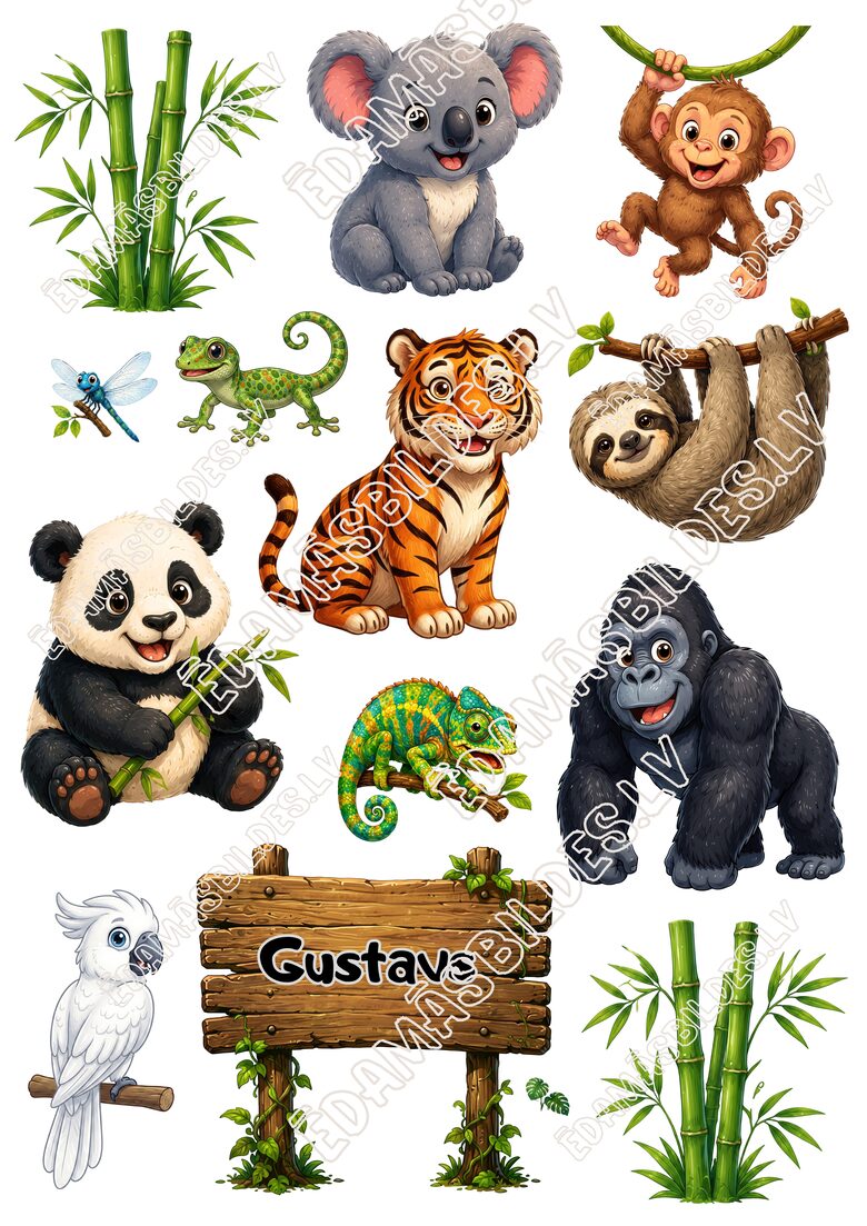 Cukura papīrs ar apdruku "Jungle" 