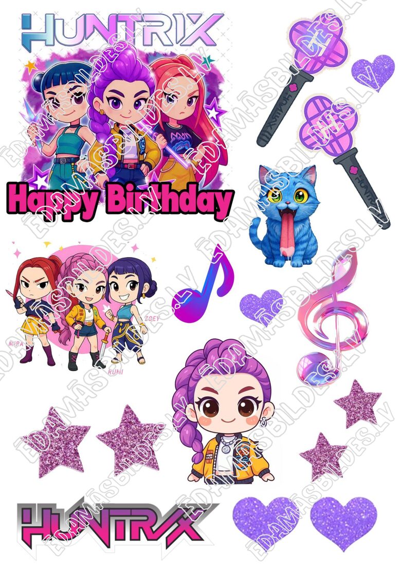 Cukura papīrs ar apdruku "Huntrix"