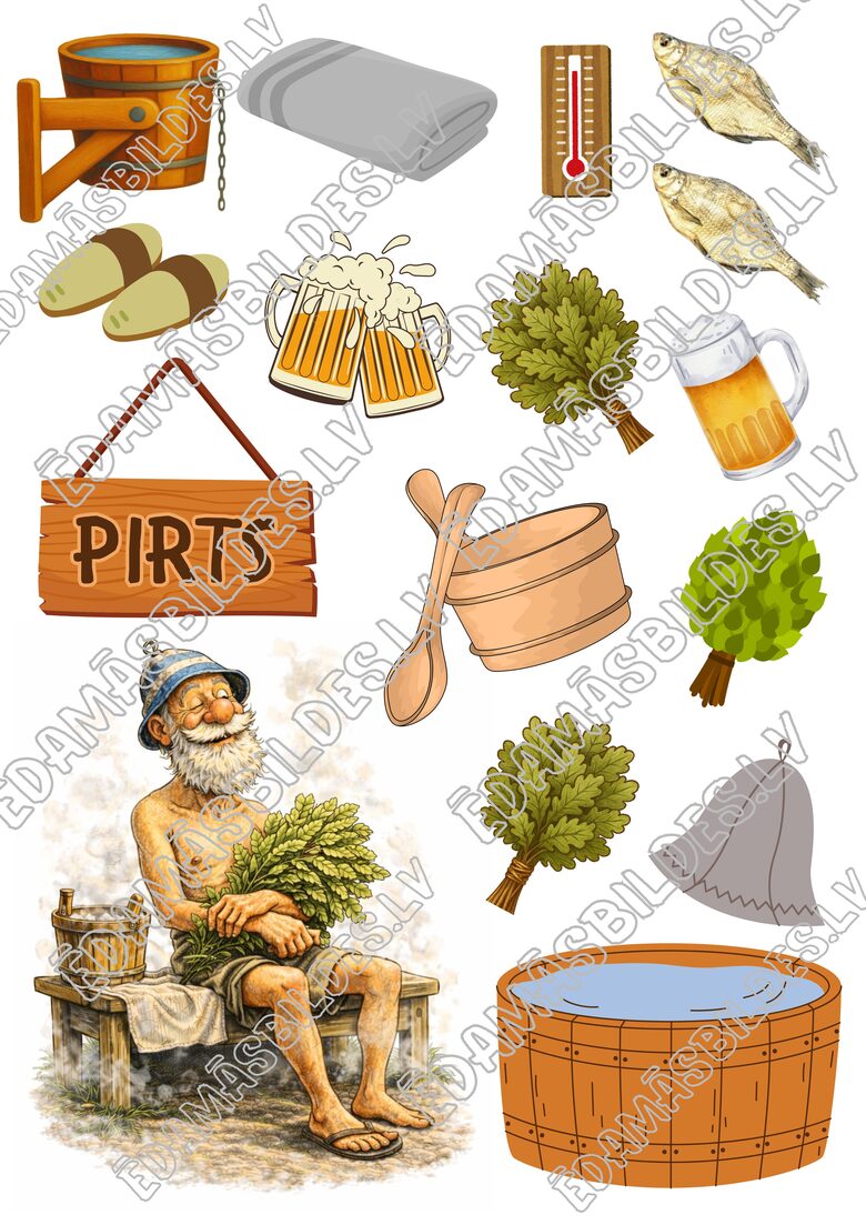 Cukura papīrs ar apdruku "Pirts"