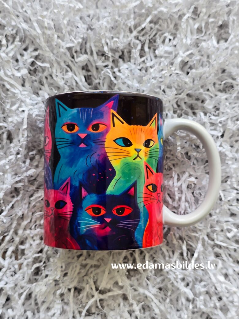 Keramikas  krūze " Neona kaķi"