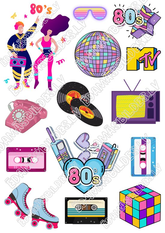 Cukura papīrs ar apdruku "Back To The 80s"