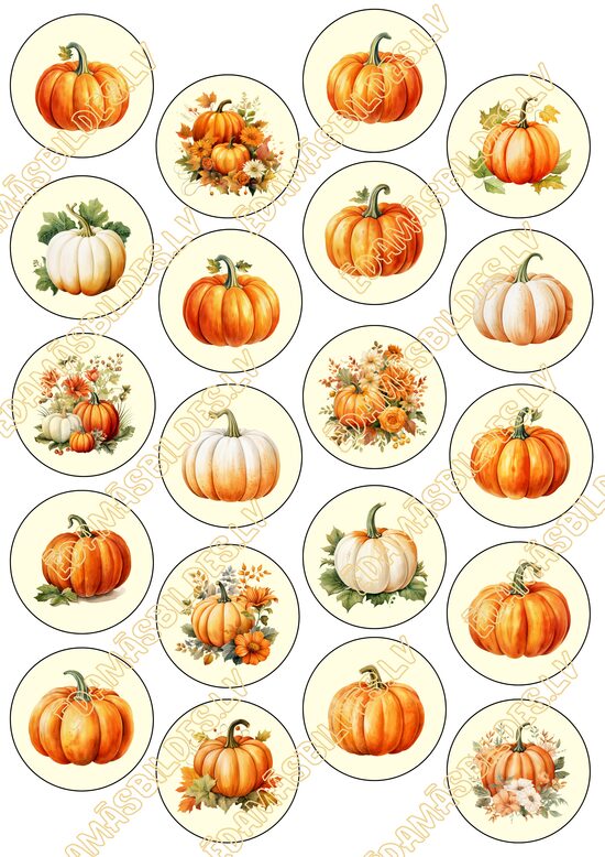 Cukura papīrs ar apdruku "Ķirbītis" 5 cm