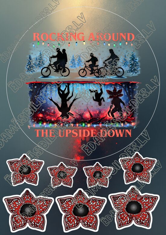 Cukura papīrs ar apdruku "Upside Down", 19 cm