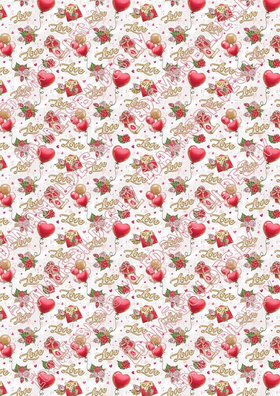 Chocolate Transfer Sheets "Valentine's Day Nr2" ar apdruku