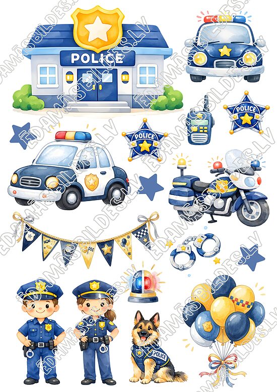 Cukura papīrs ar apdruku "Police"