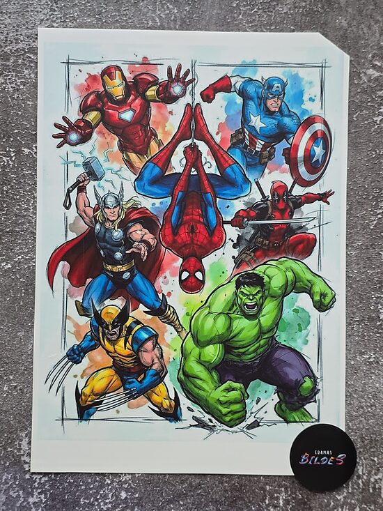 "Avengers", paraugs, cukura papīrs ar apdruku