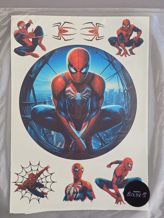 "Spiderman", paraugs, cukura papīrs ar apdruku 