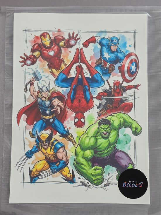 "Avengers", paraugs, cukura papīrs ar apdruku