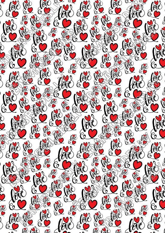 Chocolate Transfer Sheets "Love" ar apdruku