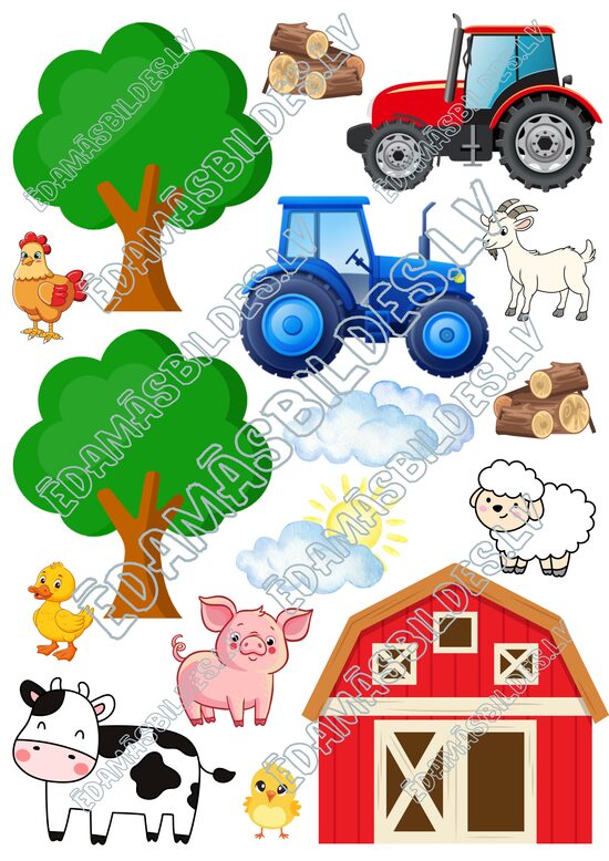 Cukura papīrs ar apdruku "Lauku sēta 3"