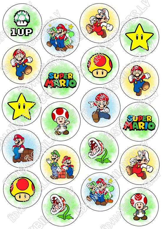 Cukura papīrs ar apdruku "SM" kapkeiku aplīši 5 cm