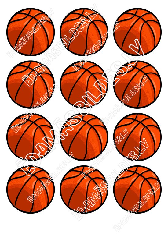 Cukura papīrs ar apdruku " Basketbola bumba", 6 cm