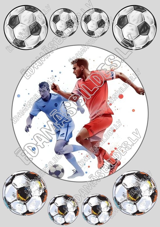 Cukura papīrs ar apdruku " Futbols 4", 18 cm