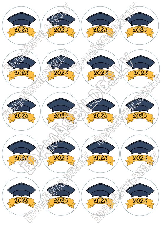 Cukura papīrs ar apdruku " Izlaidums", aplīši 5 cm