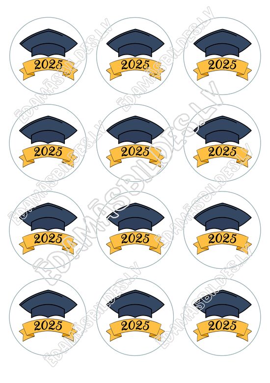 Cukura papīrs ar apdruku " Izlaidums", aplīši 6 cm