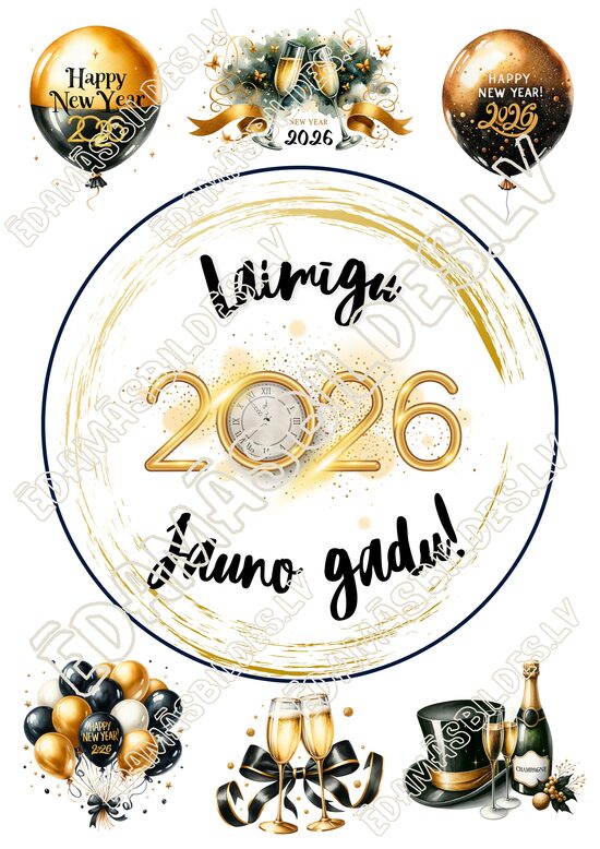 Cukura papīrs ar apdruku "2025"