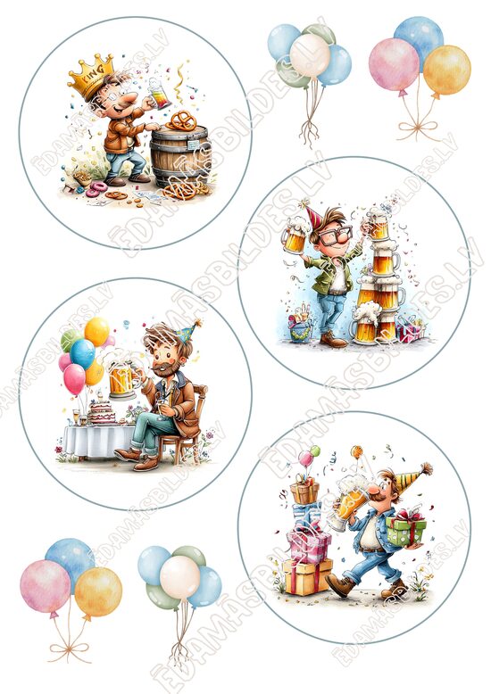 Cukura papīrs ar apdruku - Vīriešu Bento 