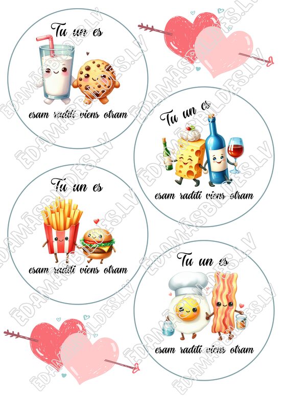 Cukura papīrs ar apdruku " Tu un es", BENTO