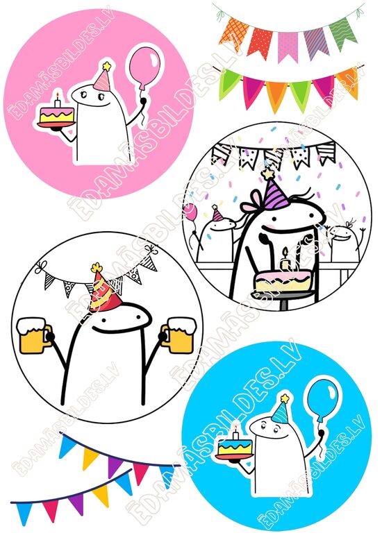 Cukura papīrs ar apdruku "Funny happy birthday", BENTO