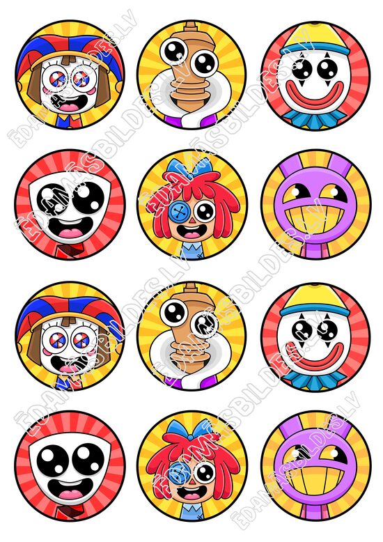 Cukura papīrs ar apdruku "Cirkus Sprunks", 6 cm