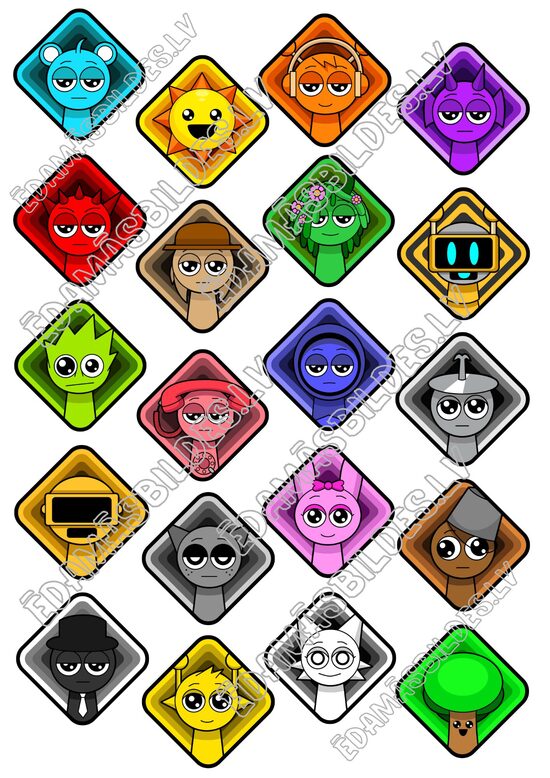 Cukura papīrs ar apdruku "Sprunks", 5*5 cm