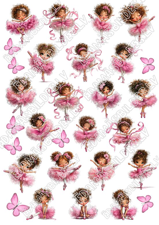 Chocolate Transfer Sheets "Ballerina girl", ar apdruku