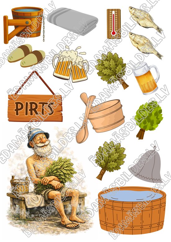 Cukura papīrs ar apdruku "Pirts"