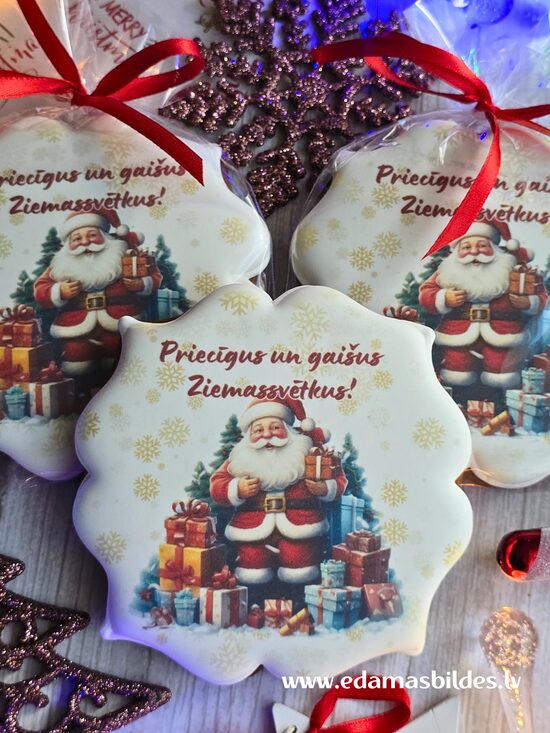 Mājas ingvera cepums "Priecīgus un gaišus Ziemassvētkus!" salavecis