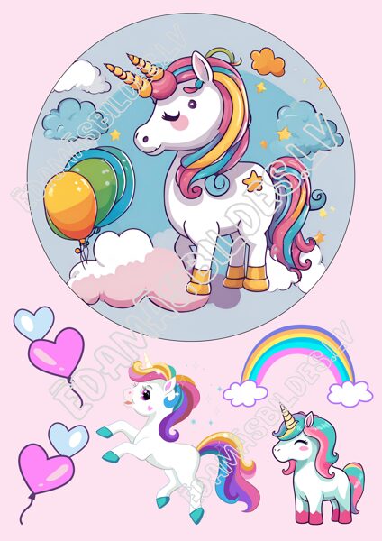 Cukura papīrs ar apdruku " Vienradzis"