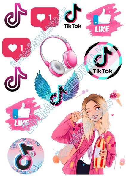 Cukura papīrs ar apdruku "TikTok"