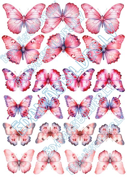 Cukura papīrs ar apdruku "Butterfly" pink