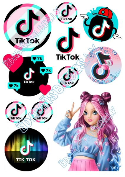 Cukura papīrs ar apdruku "TikTok 2"