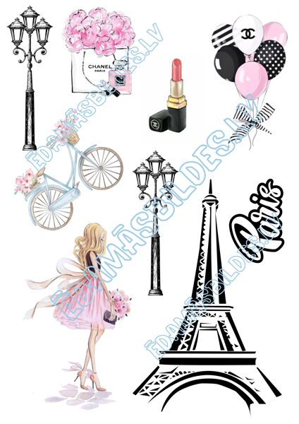 Cukura papīrs ar apdruku "Paris"