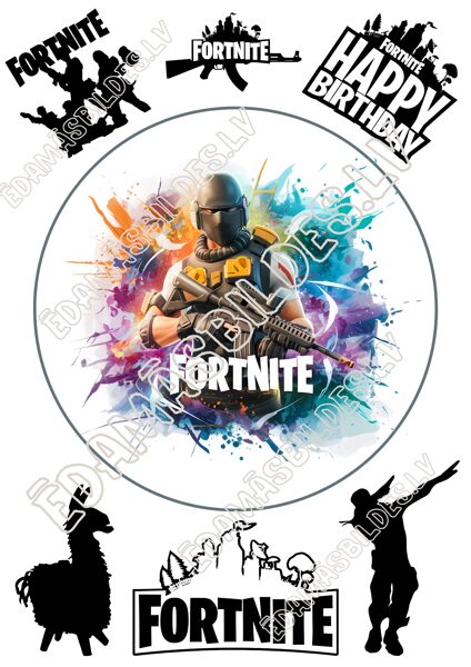 Cukura papīrs ar apdruku " Fortnite 18 cm"