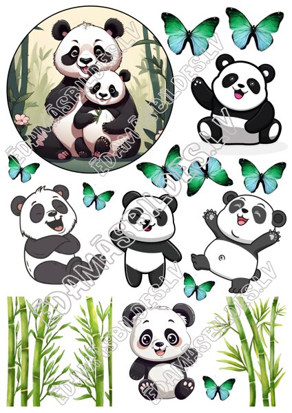 Cukura papīrs ar apdruku "Panda" 2
