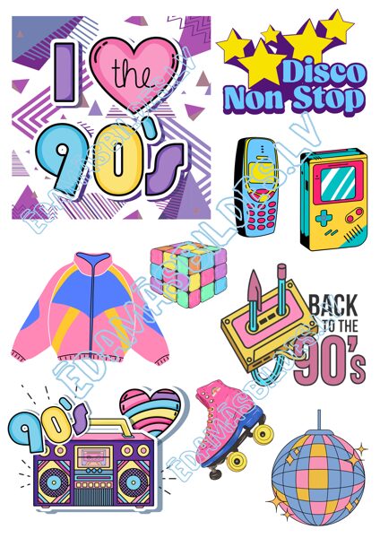 Cukura papīrs ar apdruku "Back To The 90s"