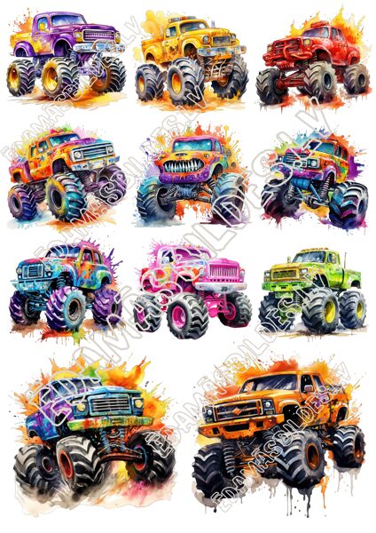 Cukura papīrs ar apdruku "Monster Truck "