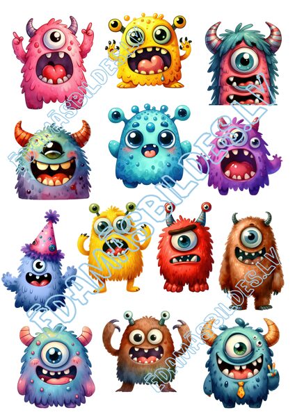 Cukura papīrs ar apdruku "Monstriņi"