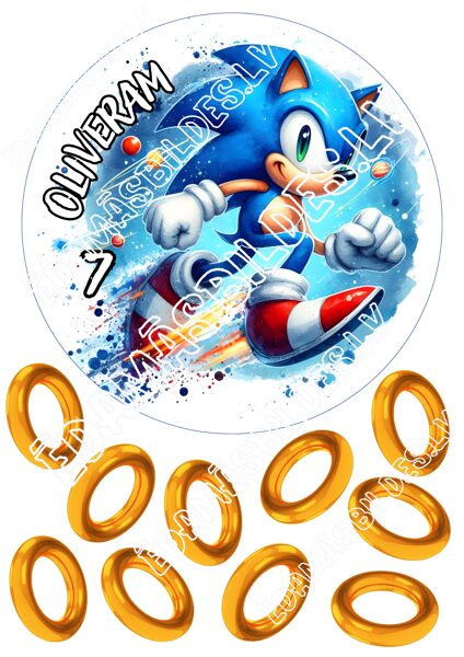 Cukura papīrs ar apdruku "Sonic"