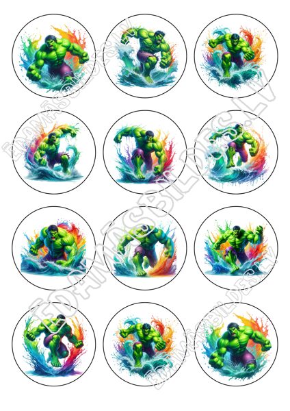 Cukura papīrs ar apdruku "Halks", aplīši 6 cm