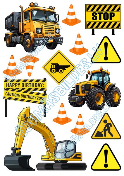 Cukura papīrs ar apdruku "Celtniecības tehnika"