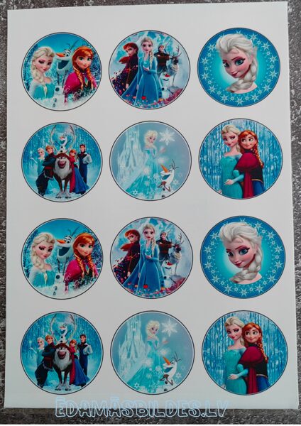 Cukura papīrs ar apdruku "Elza" kapkeiku aplīši 6 cm