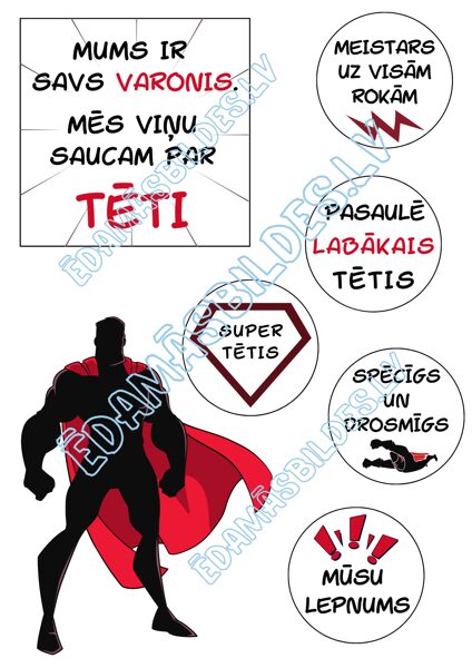 Cukura papīrs ar apdruku "SUPER Tētis"